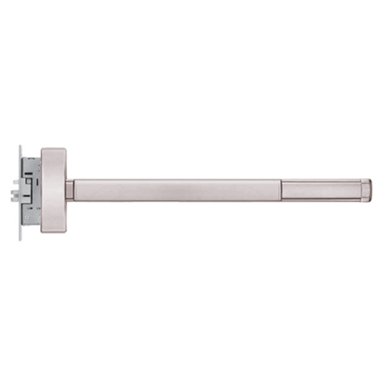 MLRTSFL2314-LHR-628-48 PHI 2300 Series Fire Rated Apex Mortise Exit Device with Motorized Latch Retraction and Touchbar Monitoring Prepped for Lever-Knob Always Active in Satin Aluminum Finish