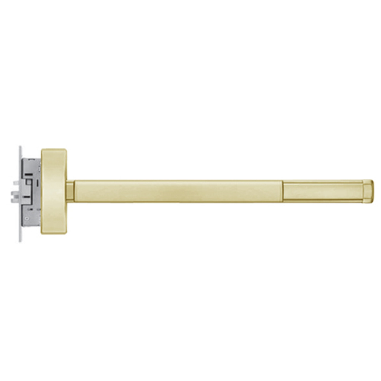 MLRTSFL2301-RHR-606-48 PHI 2300 Series Fire Rated Apex Mortise Exit Device with Motorized Latch Retraction and Touchbar Monitoring Prepped for Cover Plate in Satin Brass Finish