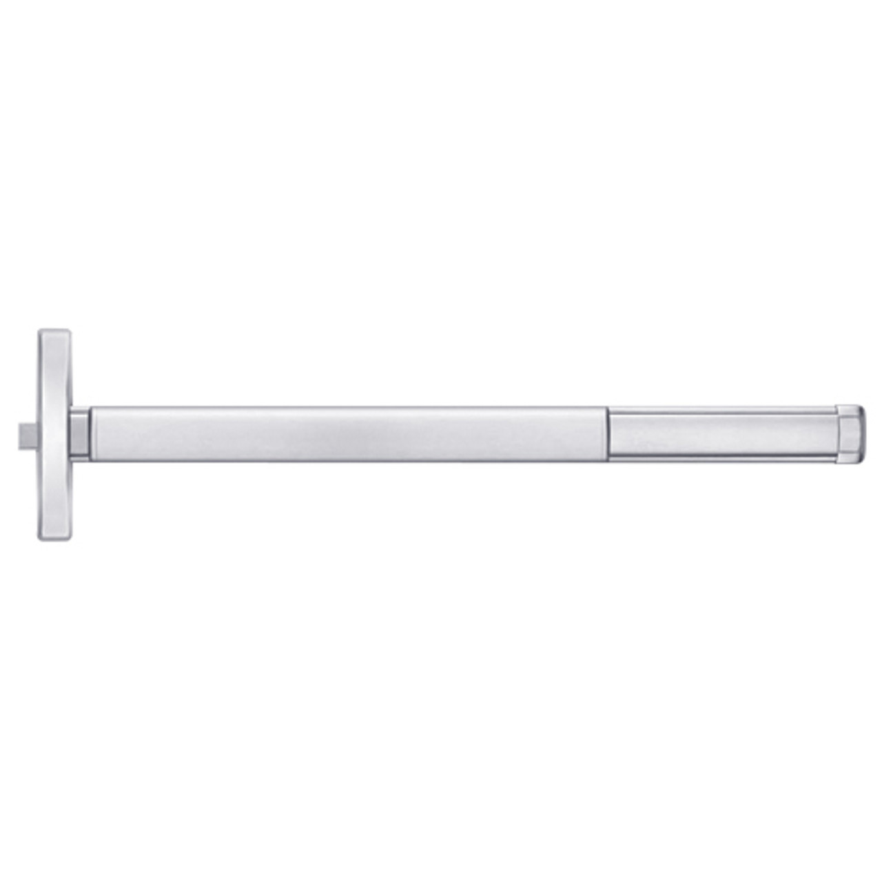 MLRTSFL2403-625-36 PHI 2400 Series Fire Rated Apex Rim Exit Device with Motorized Latch Retraction and Touchbar Monitoring Prepped for Key Retracts Latchbolt in Bright Chrome Finish