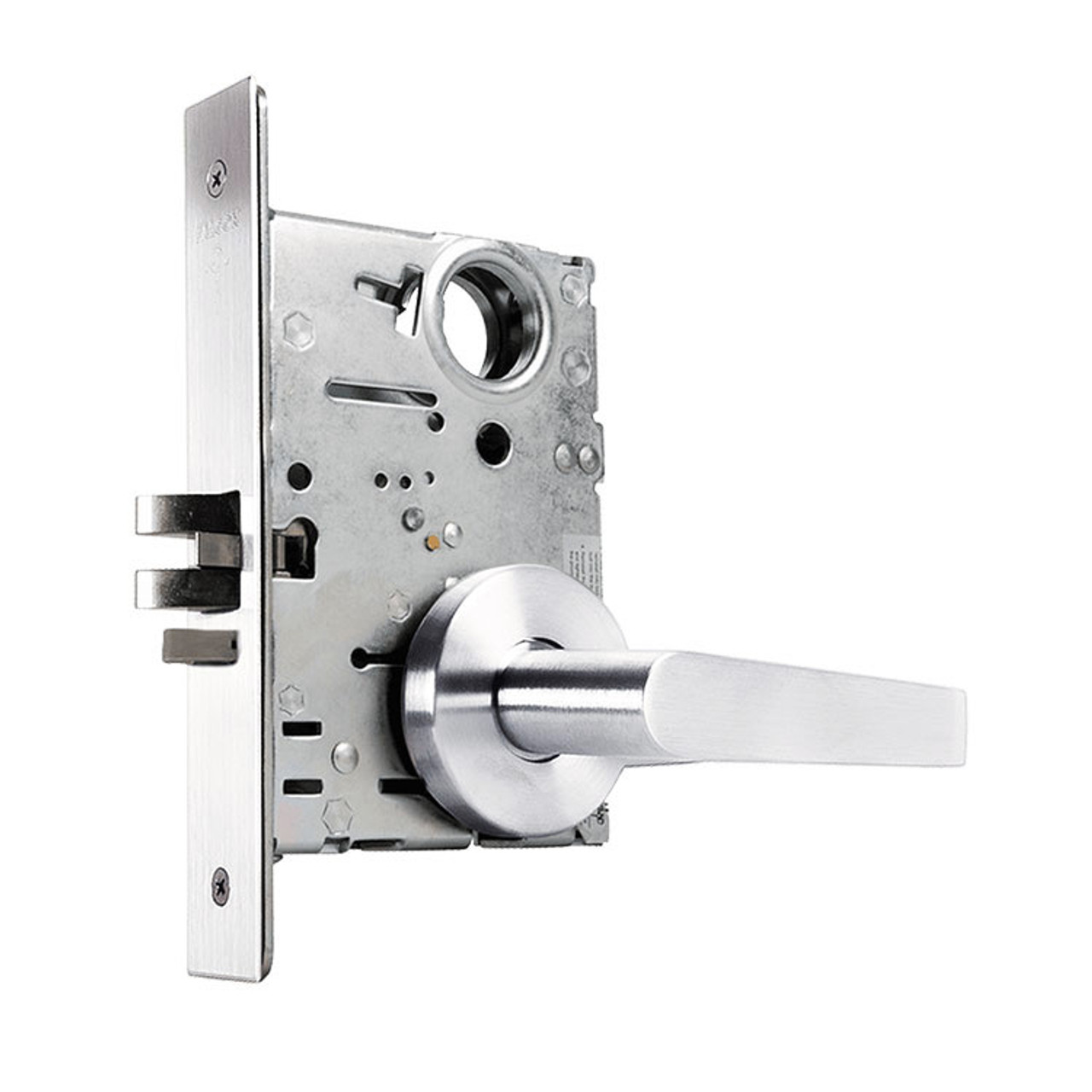 MA581L-DG-625 Falcon Mortise Locks MA Series Storeroom with DG Lever Less Conventional Cylinder in Bright Chrome Finish