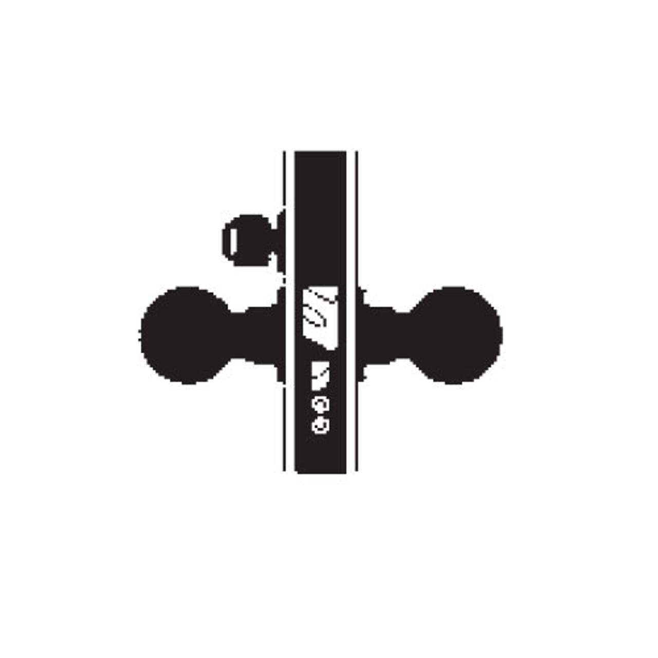 MA521L-QG-622 Falcon Mortise Locks MA Series Entry/Office with QG Lever Less Conventional Cylinder in Matte Black