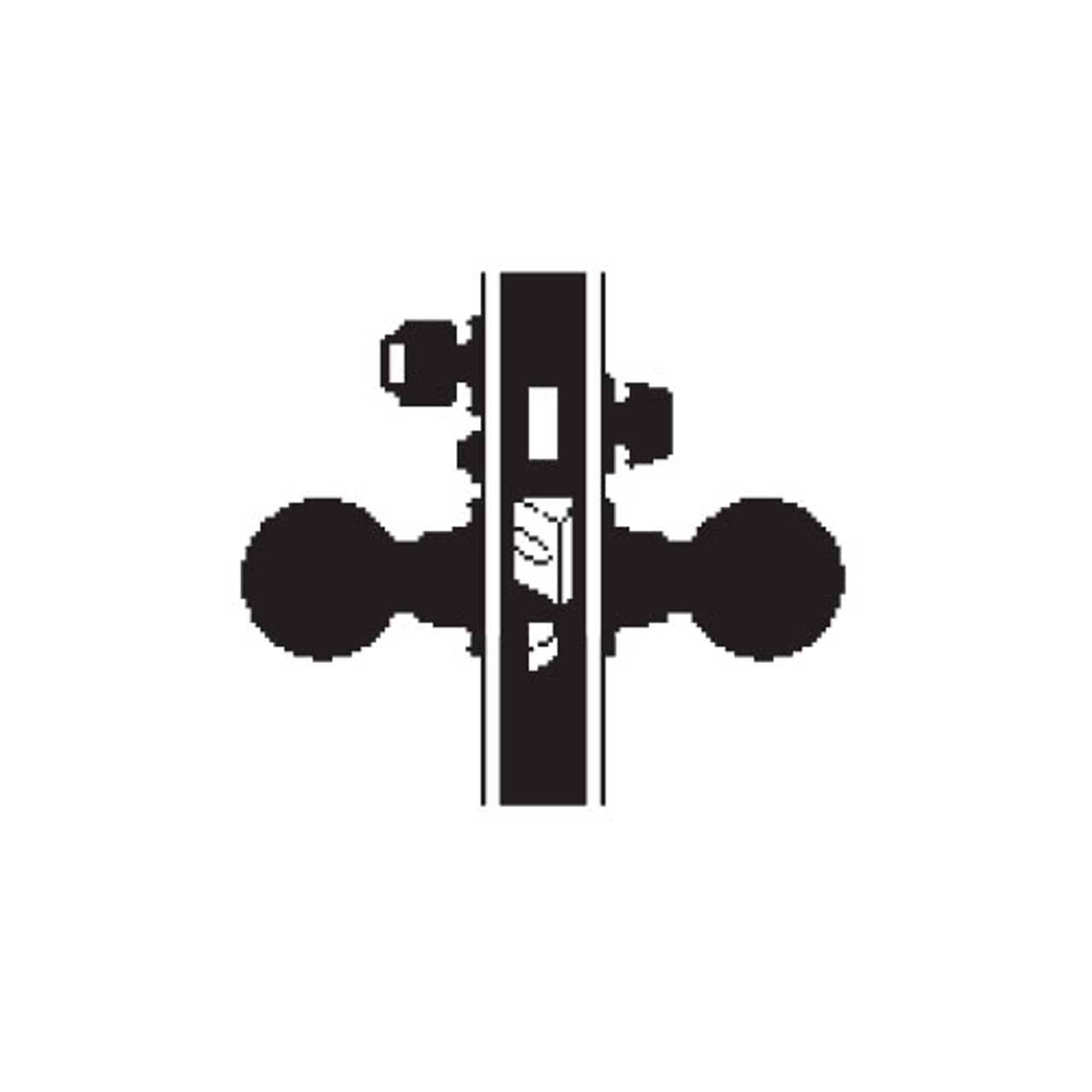 MA451L-QG-605 Falcon Mortise Locks MA Series Hotel with QG Lever Less Conventional Cylinder in Bright Brass