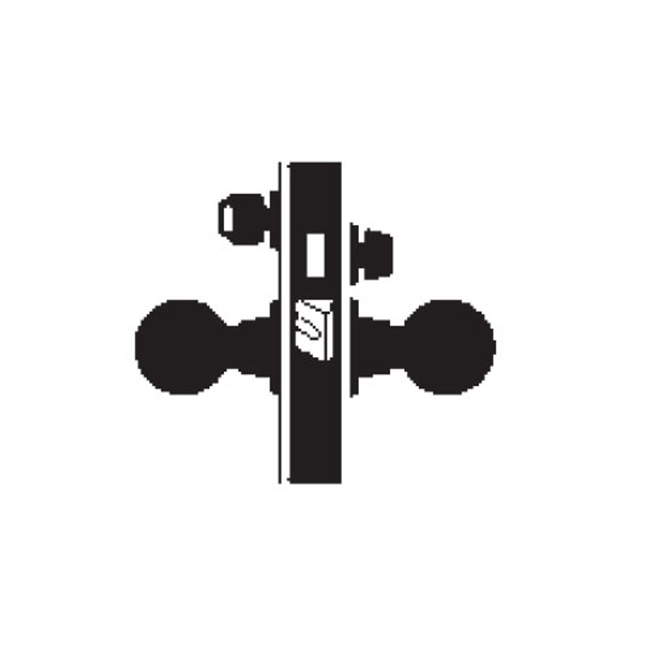 MA541L-QN-622 Falcon Mortise Locks MA Series Entry/Office QN Lever with Escutcheon Style Less Conventional Cylinder in Matte Black