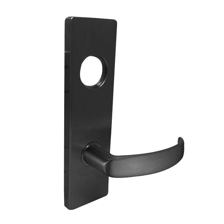 MA571L-QN-622 Falcon Mortise Locks MA Series Dormitory Exit QN Lever with Escutcheon Style Less Conventional Cylinder in Matte Black