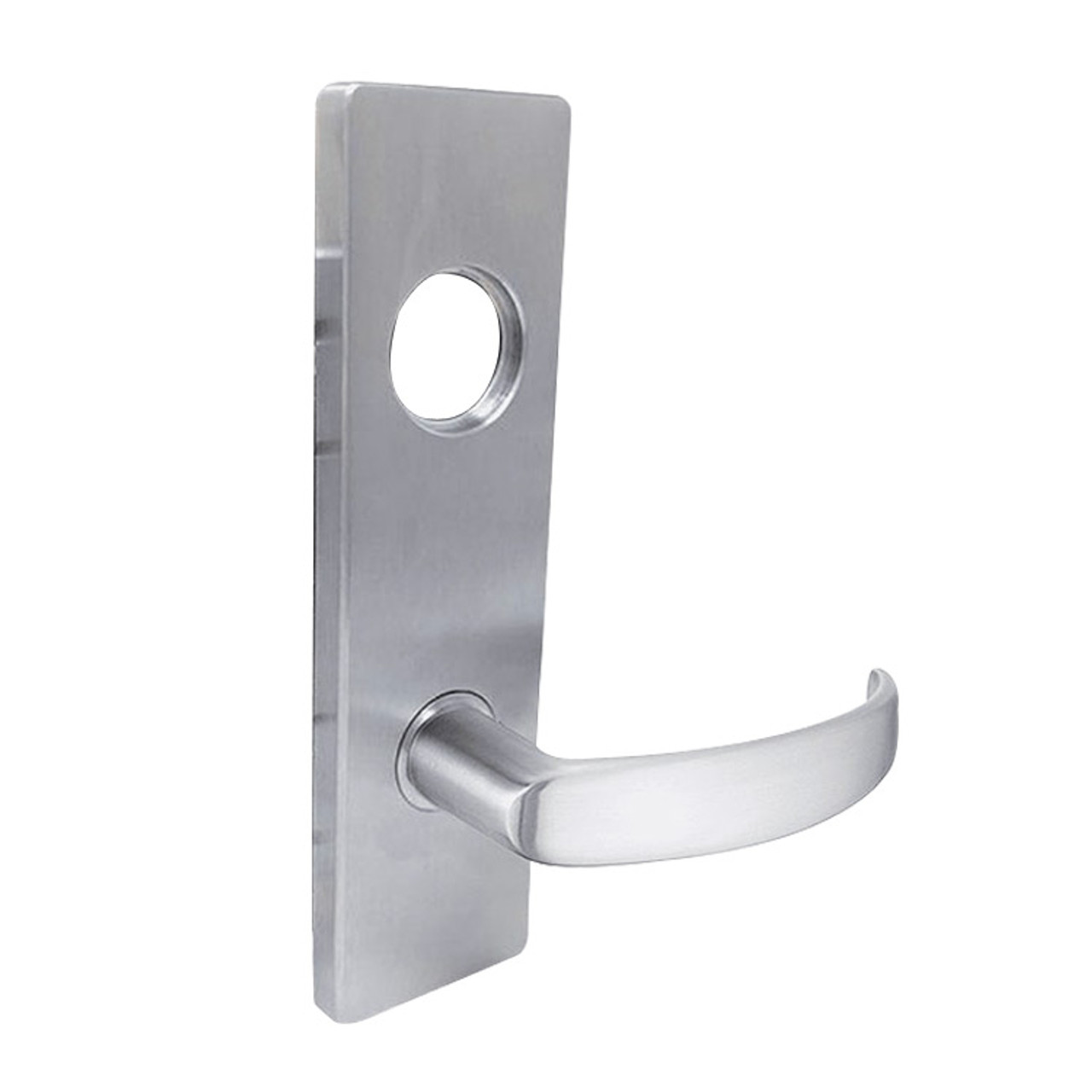 MA581L-QN-626 Falcon Mortise Locks MA Series Storeroom QN Lever with Escutcheon Style Less Conventional Cylinder in Satin Chrome