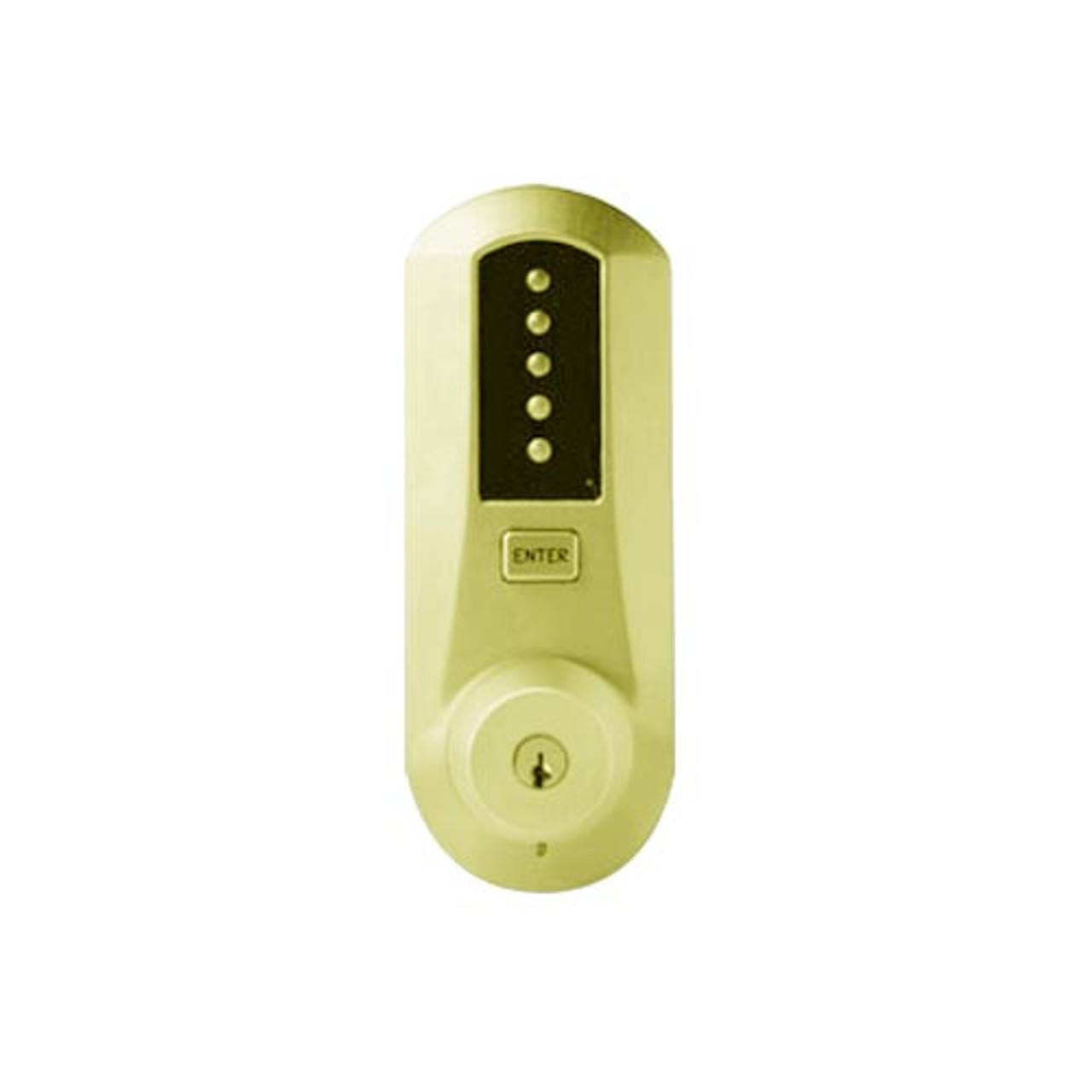 Simplex Pushbutton Lock in Bright Brass Finish