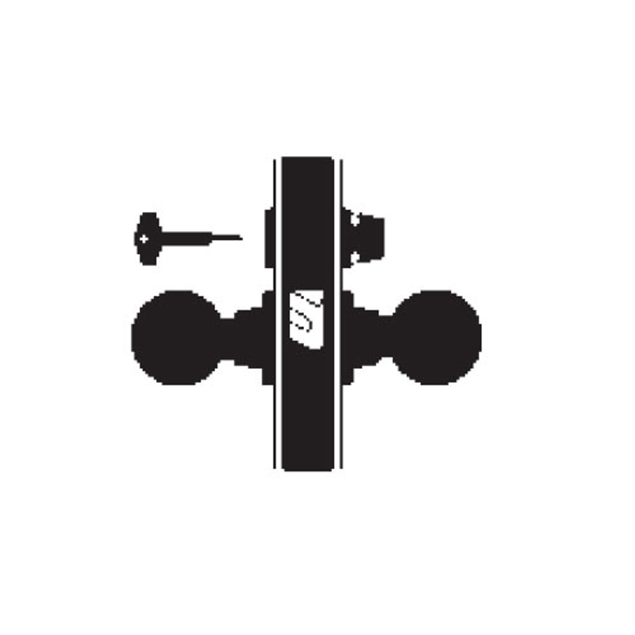MA321-LTG-606 Falcon Mortise Locks MA Series Privacy with Latitude Lever in Satin Brass