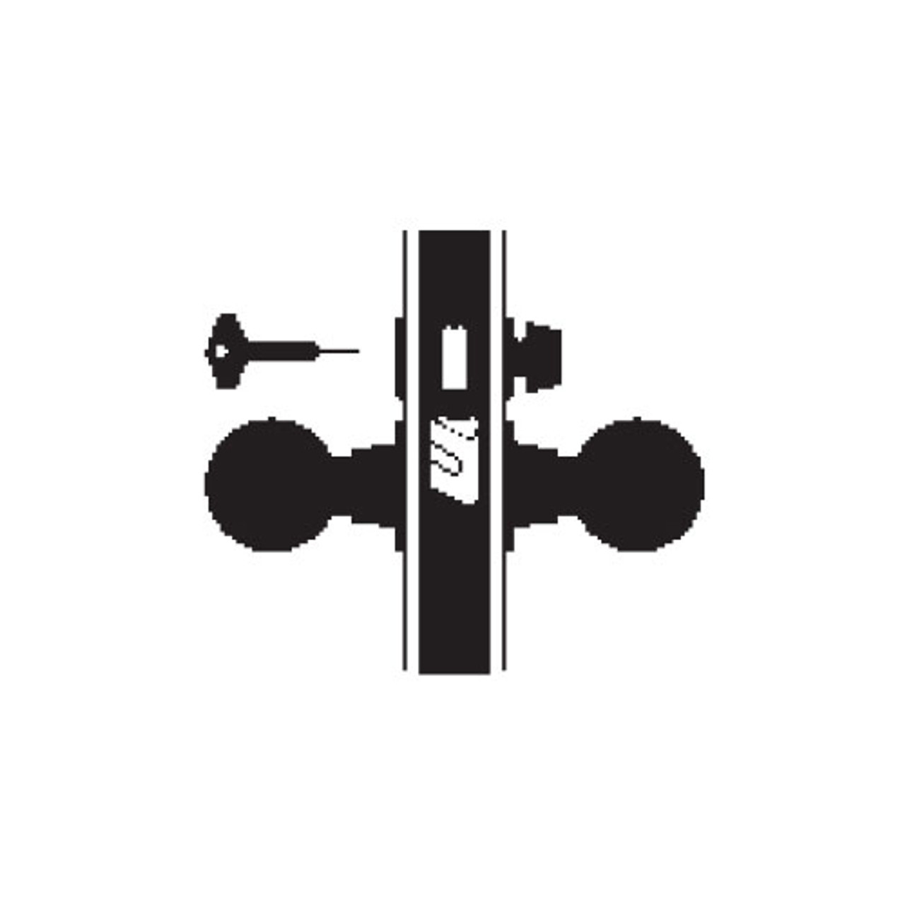MA301-LTN-622 Falcon Mortise Locks MA Series Privacy Latitude Lever with Escutcheon Style in Matte Black