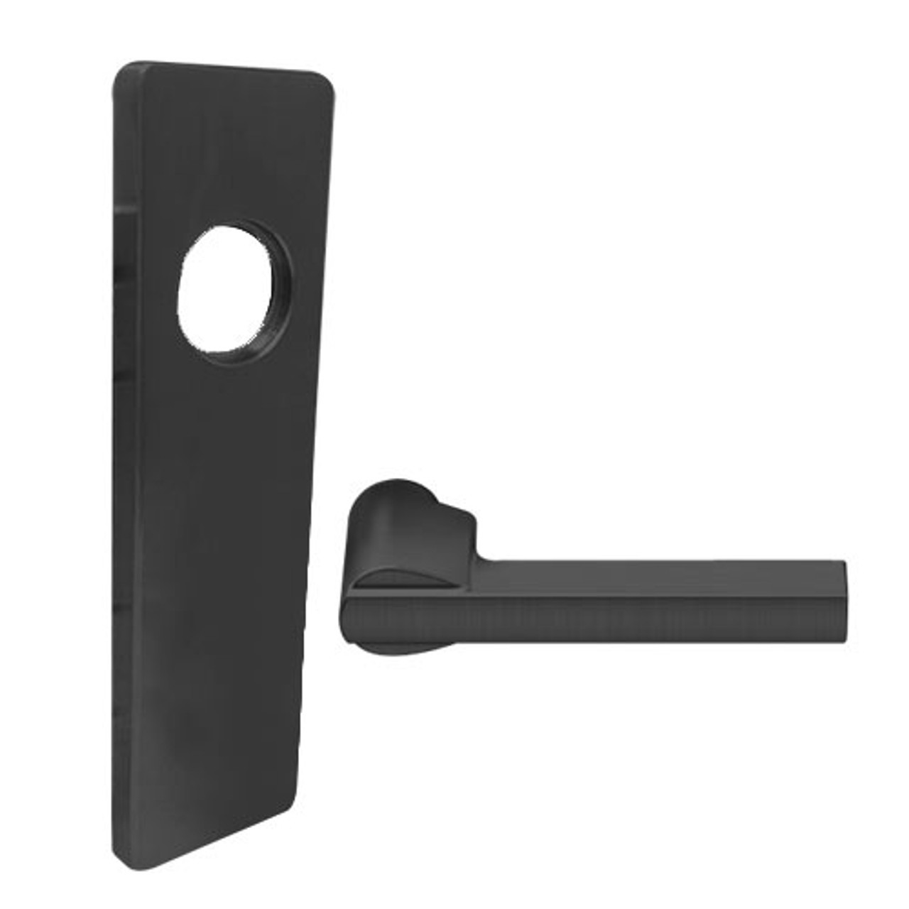 MA12-LTN-622 Falcon Mortise Locks MA Series Half Dummy Latitude Lever with Escutcheon Style in Matte Black Finish