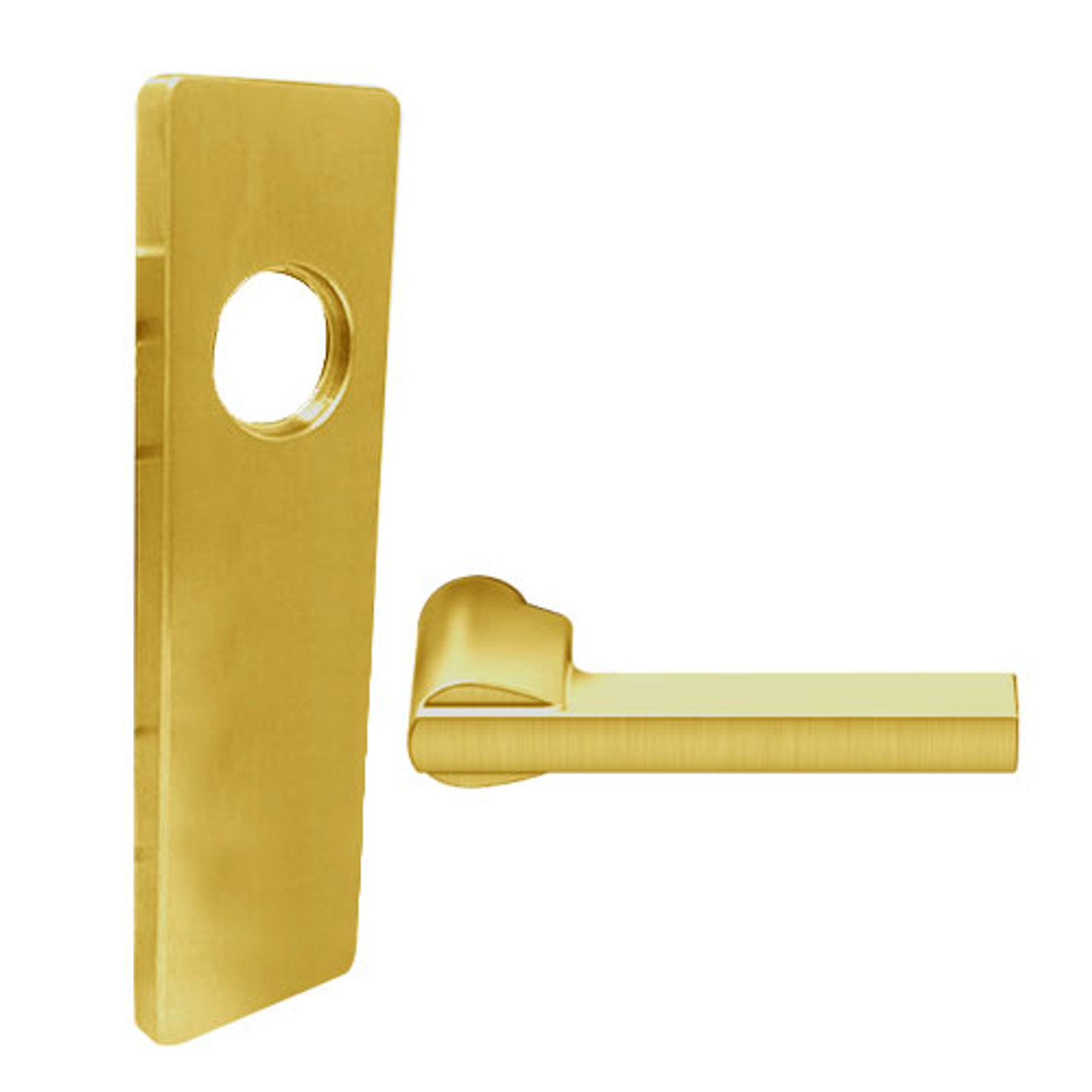 MA411BD-LTN-606 Falcon Mortise Locks MA Series Asylum Latitude Lever with Escutcheon Style in Satin Brass Finish