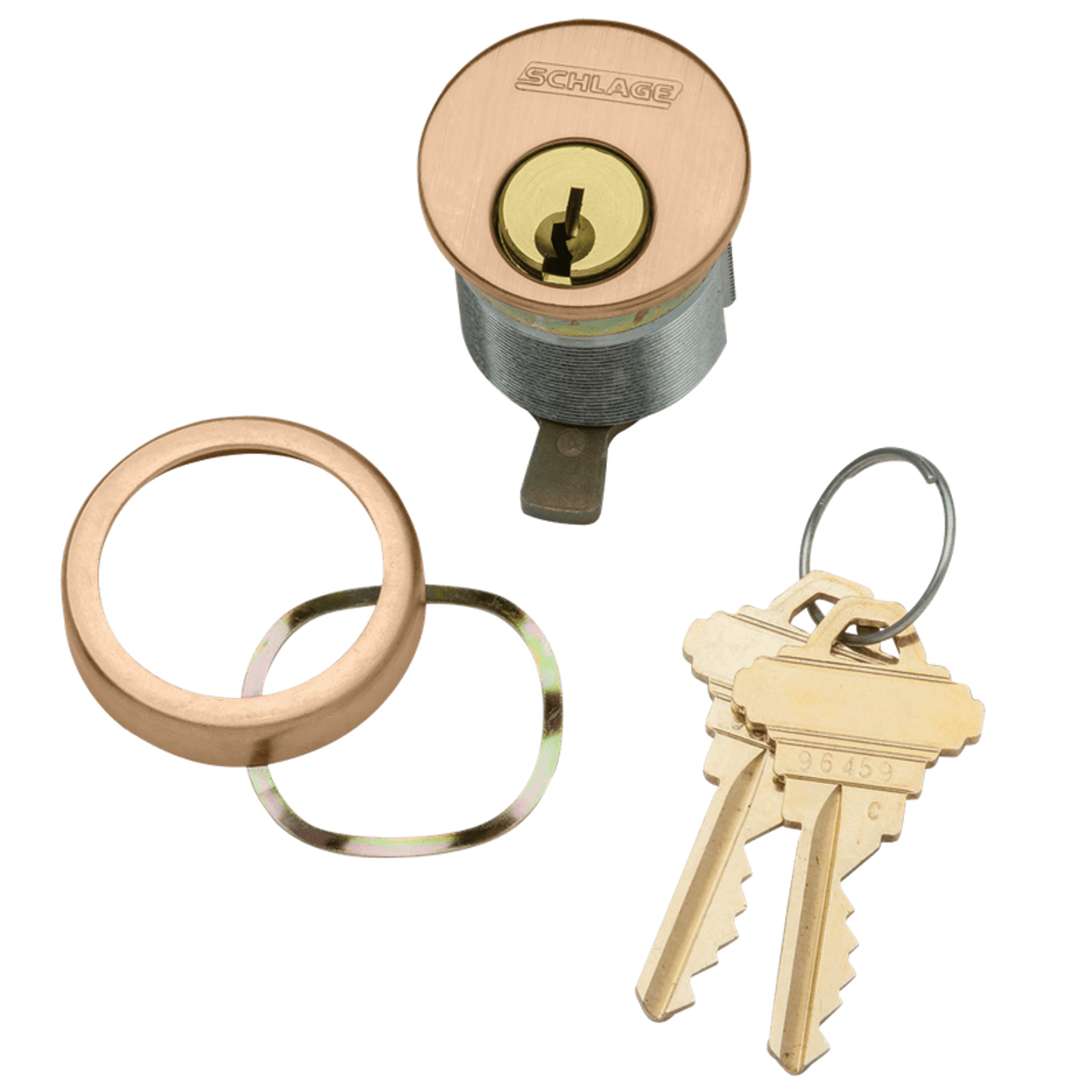 20-001-S123-134-612 Schlage 1-3/4 In Mortise Cylinder 6-pin, S123 Keyway in Satin Bronze