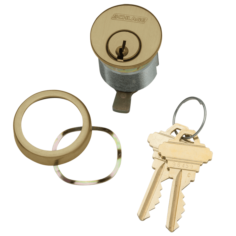 20-001-F-114-609 Schlage 1-1/4 In Mortise Cylinder 6-pin, F Keyway in Antique Brass