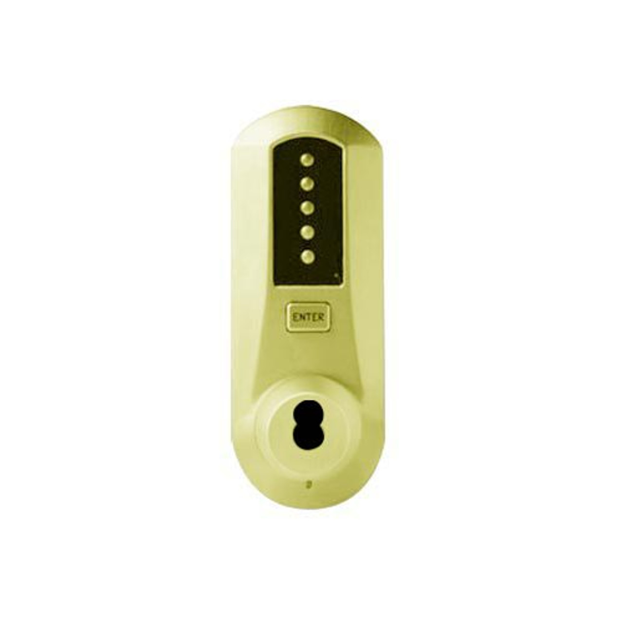 Simplex Pushbutton Lock in Bright Brass Finish