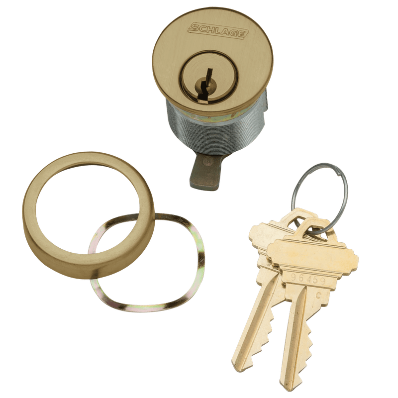 20-001-EF-134-609 Schlage 1-3/4 In Mortise Cylinder 6-pin, EF Keyway in Antique Brass