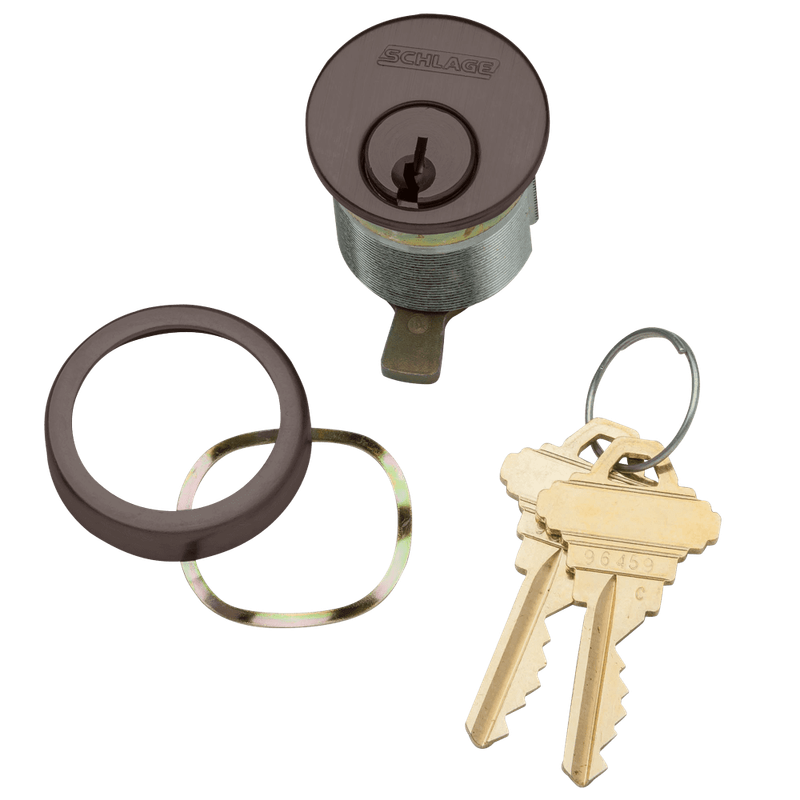 20-001-C345-118-613 Schlage 1-1/8 In Mortise Cylinder 6-pin, C345 Keyway in Oil Rubbed Bronze