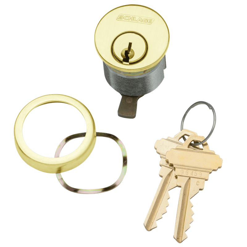 20-001-C235-114-605 Schlage 1-1/4 In Mortise Cylinder 6-pin, C235 Keyway in Bright Brass
