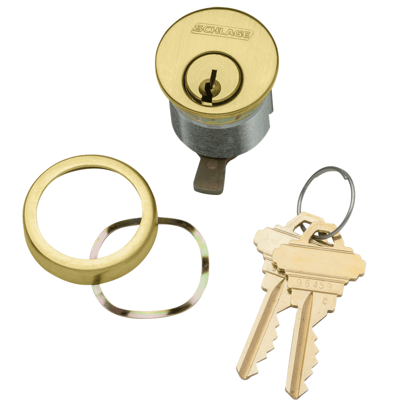 20-001-C234-112-606 Schlage 1-1/2 In Mortise Cylinder 6-pin, C234 Keyway in Satin Brass