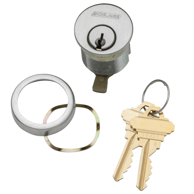 20-001-P-112-630 Schlage 1-1/2 In Mortise Cylinder 6-pin, P Keyway in Satin Stainless Steel