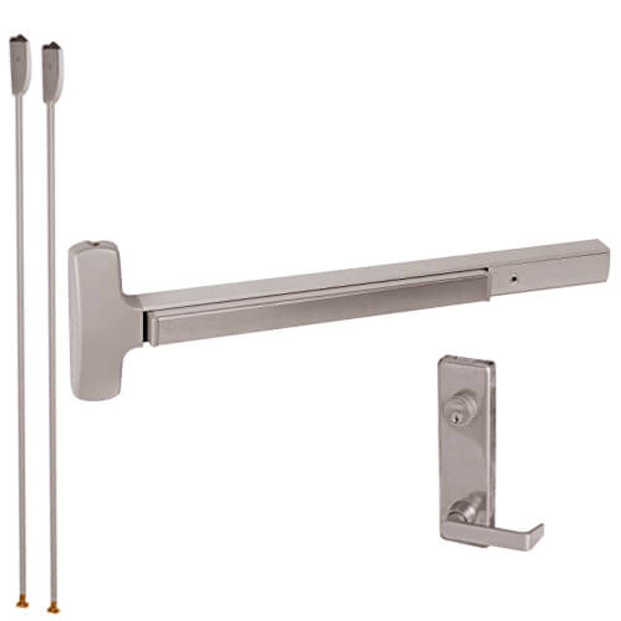 LD25-V-L-DANE-US28-2-RHR Falcon Exit Device in Anodized Aluminum