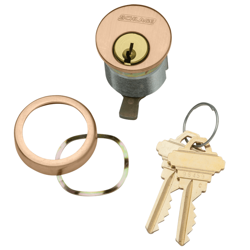 20-001-S245-114-612 Schlage 1-1/4 In Mortise Cylinder 6-pin, S245 Keyway in Satin Bronze