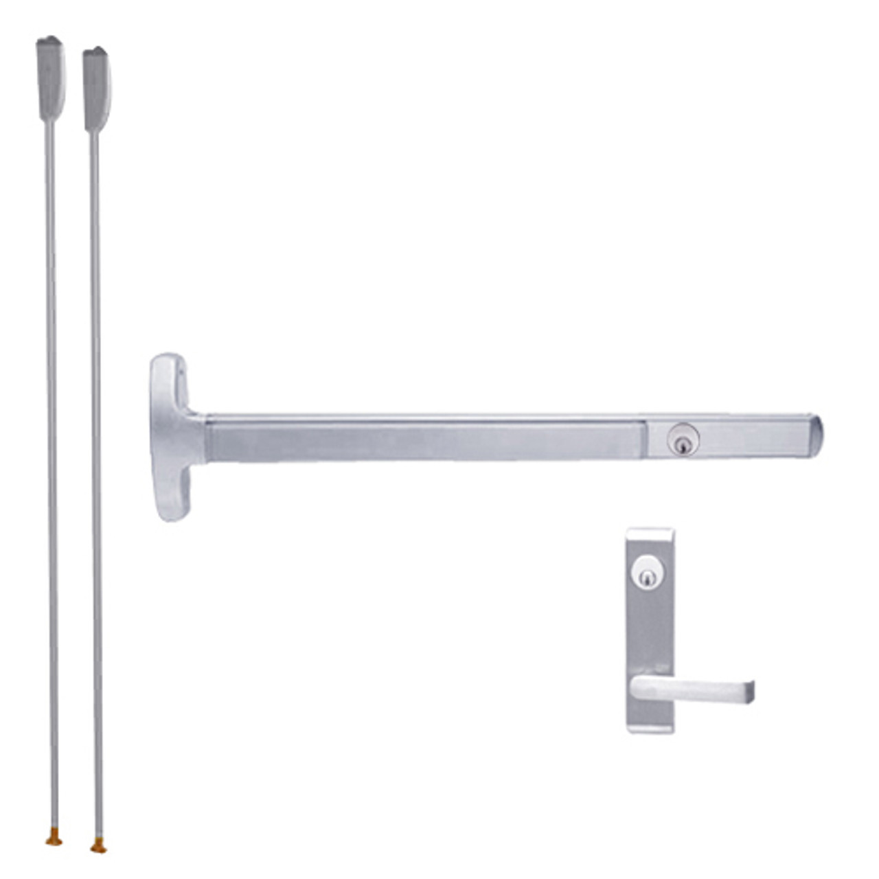 LD24-V-L-Dane-US26-2-RHR Falcon Exit Device in Polished Chrome