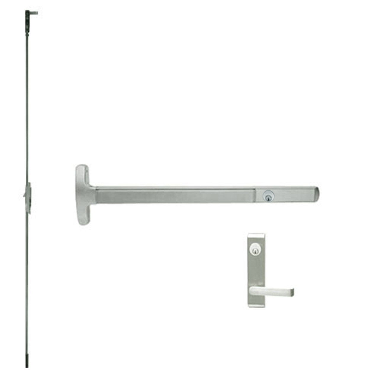 LD24-C-L-DANE-US15-3-LHR Falcon Exit Device in Satin Nickel