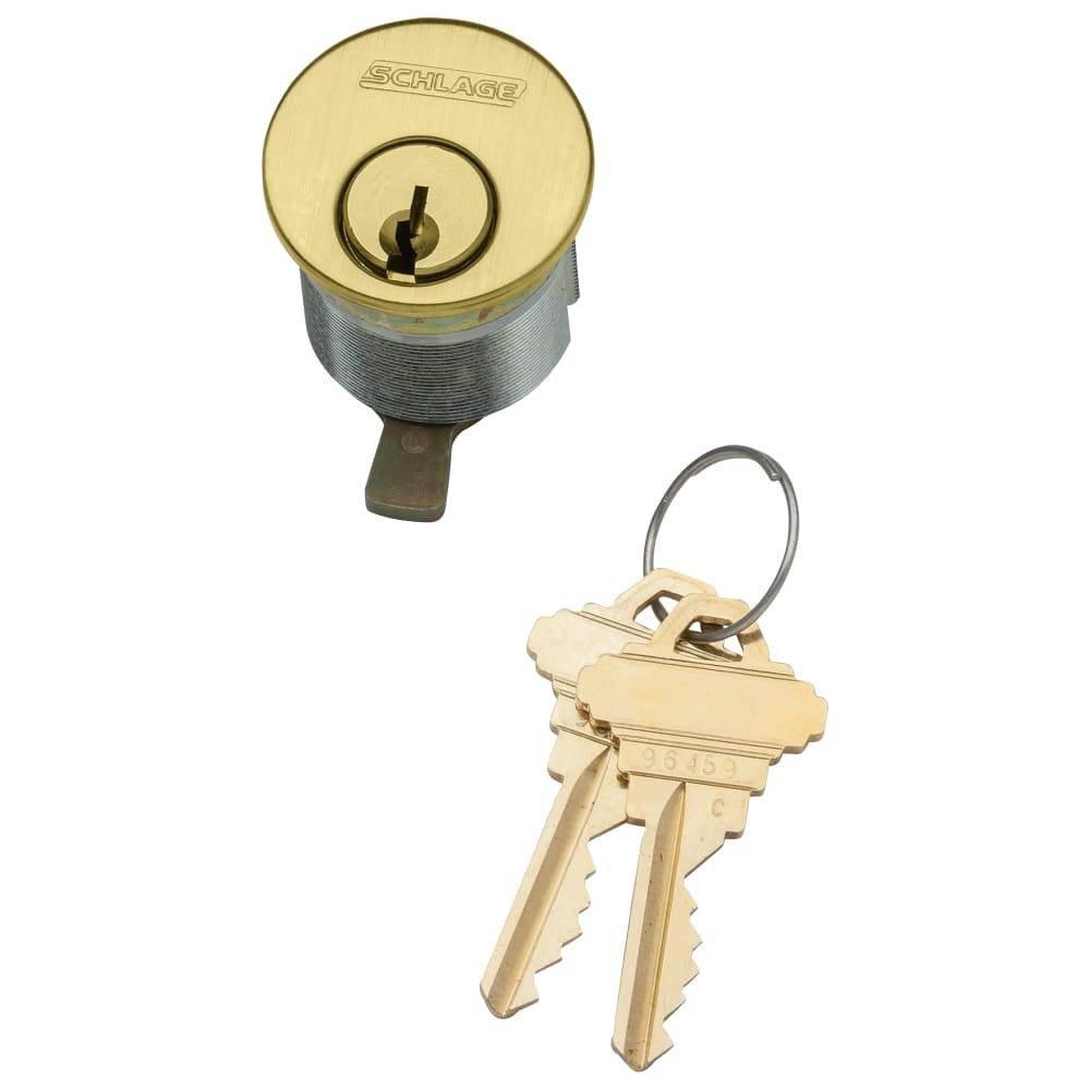 26-021-G-138-606 Schlage 1-3/8 In Mortise Cylinder 6-pin, G Keyway in Satin Brass