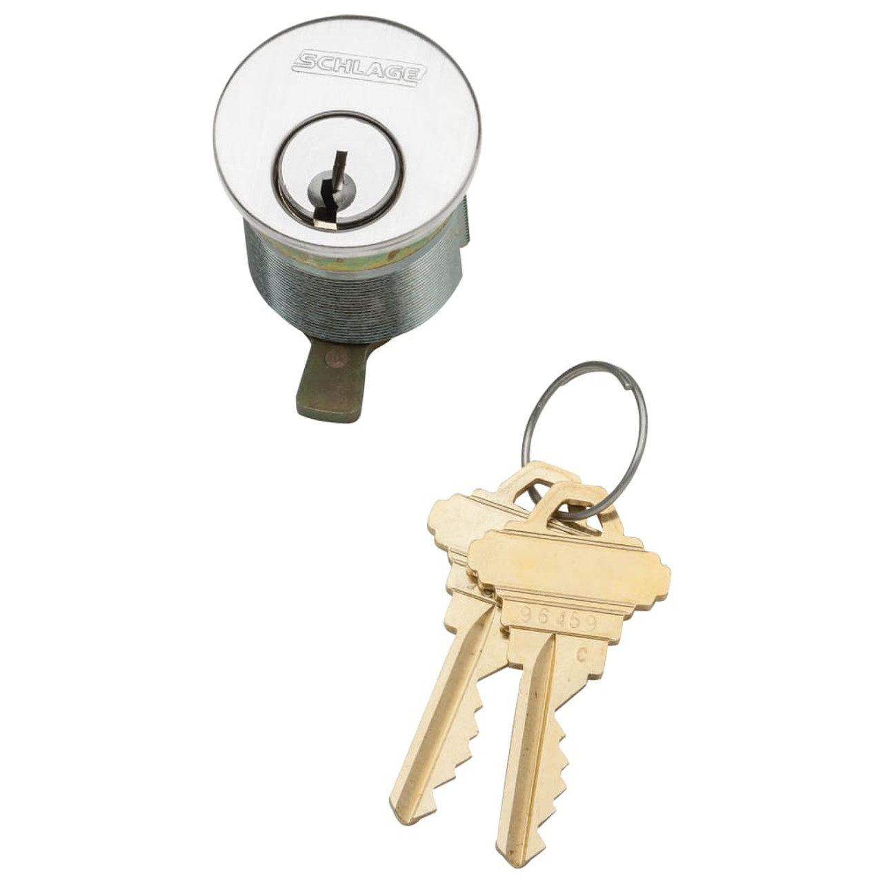 26-021-P-138-629 Schlage 1-3/8 In Mortise Cylinder 6-pin, P Keyway in Bright Stainless Steel