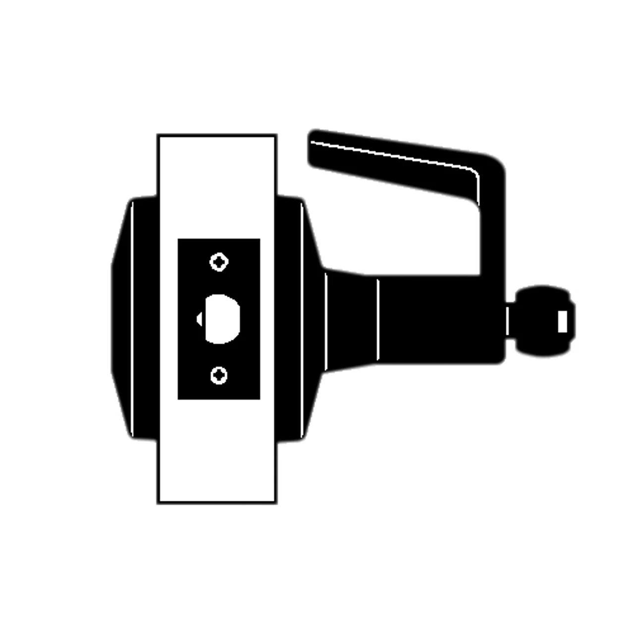 B341LD-Q-625 Falcon B Series Single Cylinder Connecting/Exit Lock with Quantum Lever Style Less Cylinder in Bright Chrome
