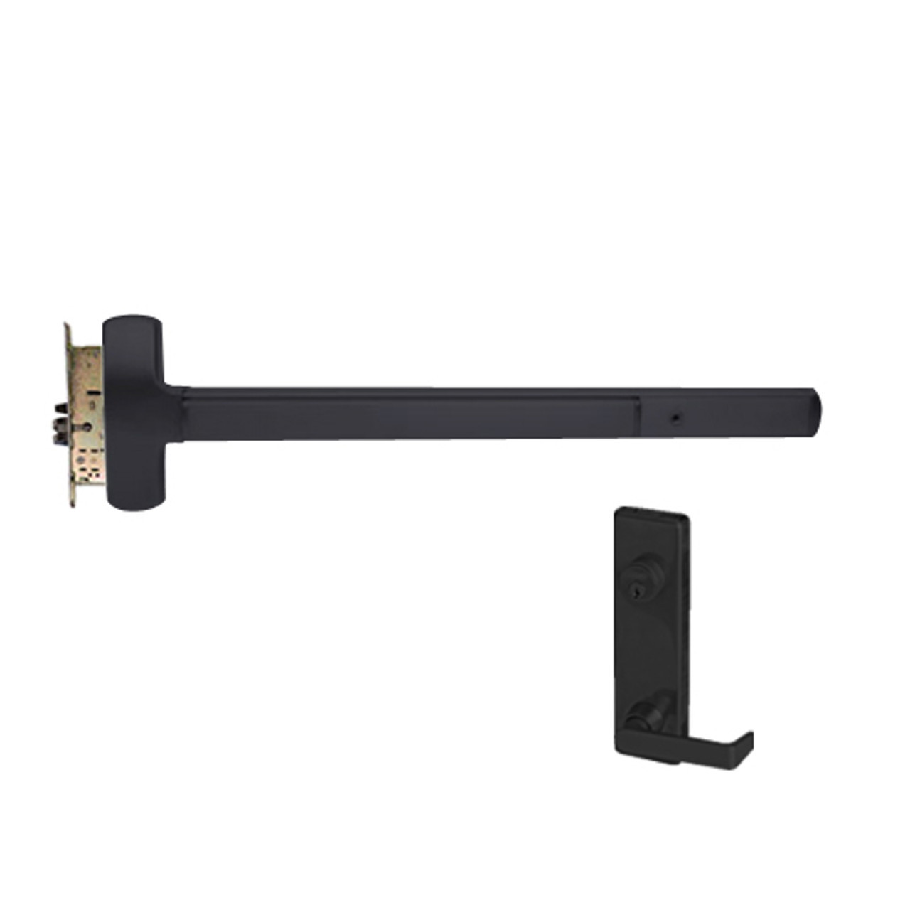 MEL25-M-L-NL-DANE-US19-3-LHR Falcon Exit Device in Flat Black Painted