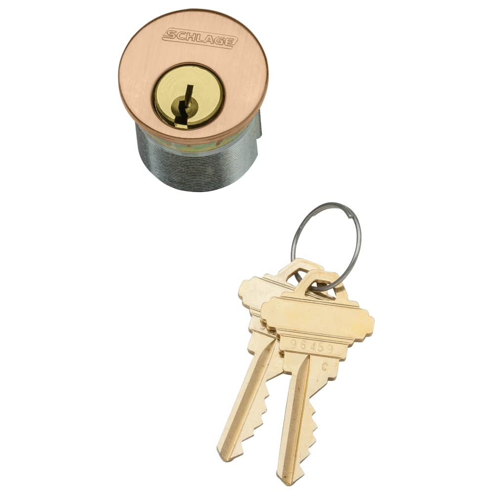 30-021-E-114-612 Schlage 1-1/4 In Mortise Cylinder 6-pin, E Keyway in Satin Bronze