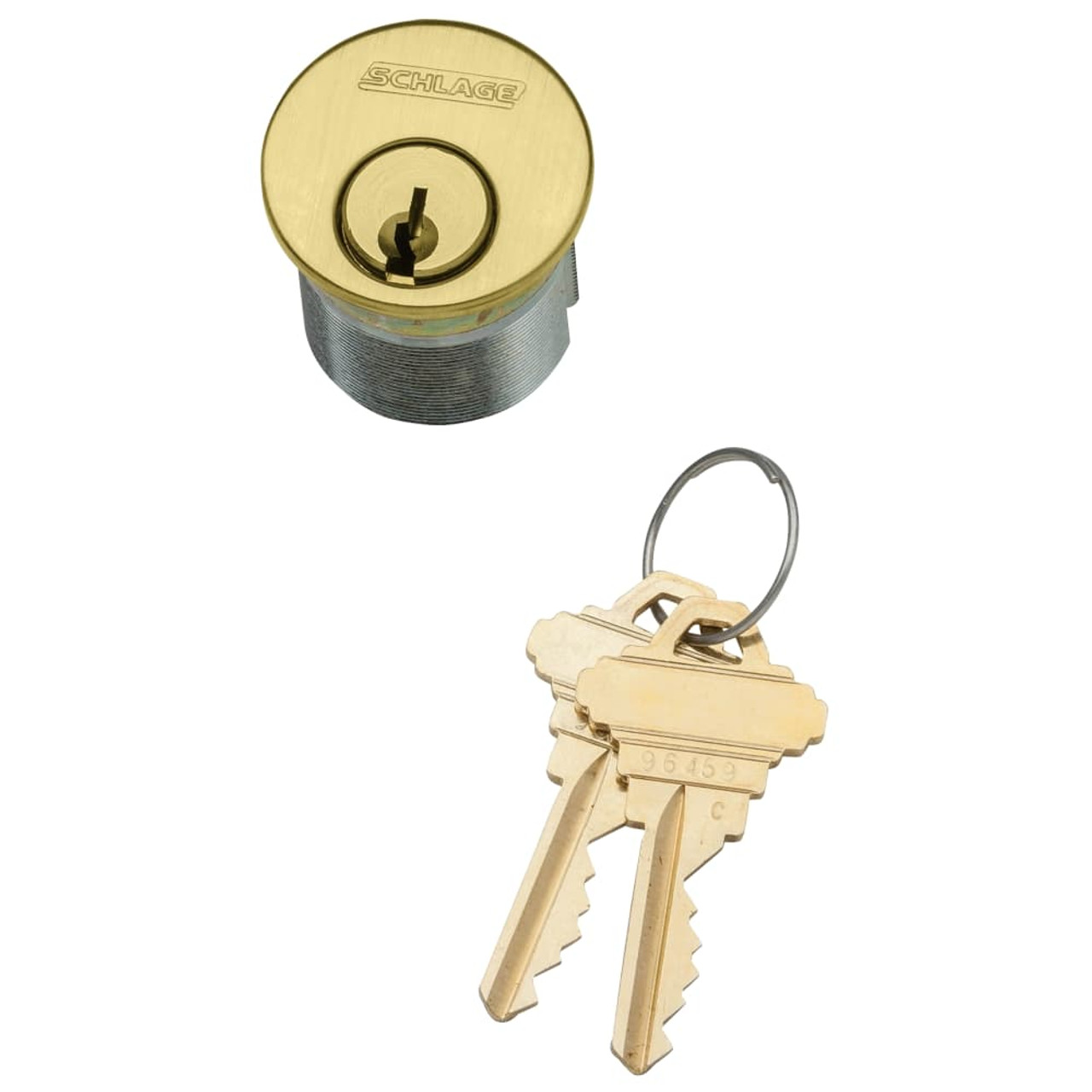 30-021-CE-158-606 Schlage 1-5/8 In Mortise Cylinder 6-pin, CE Keyway in Satin Brass