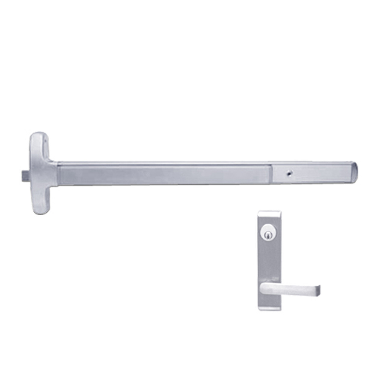 MEL24-R-L-NL-DANE-US26-3-LHR Falcon Exit Device in Polished Chrome