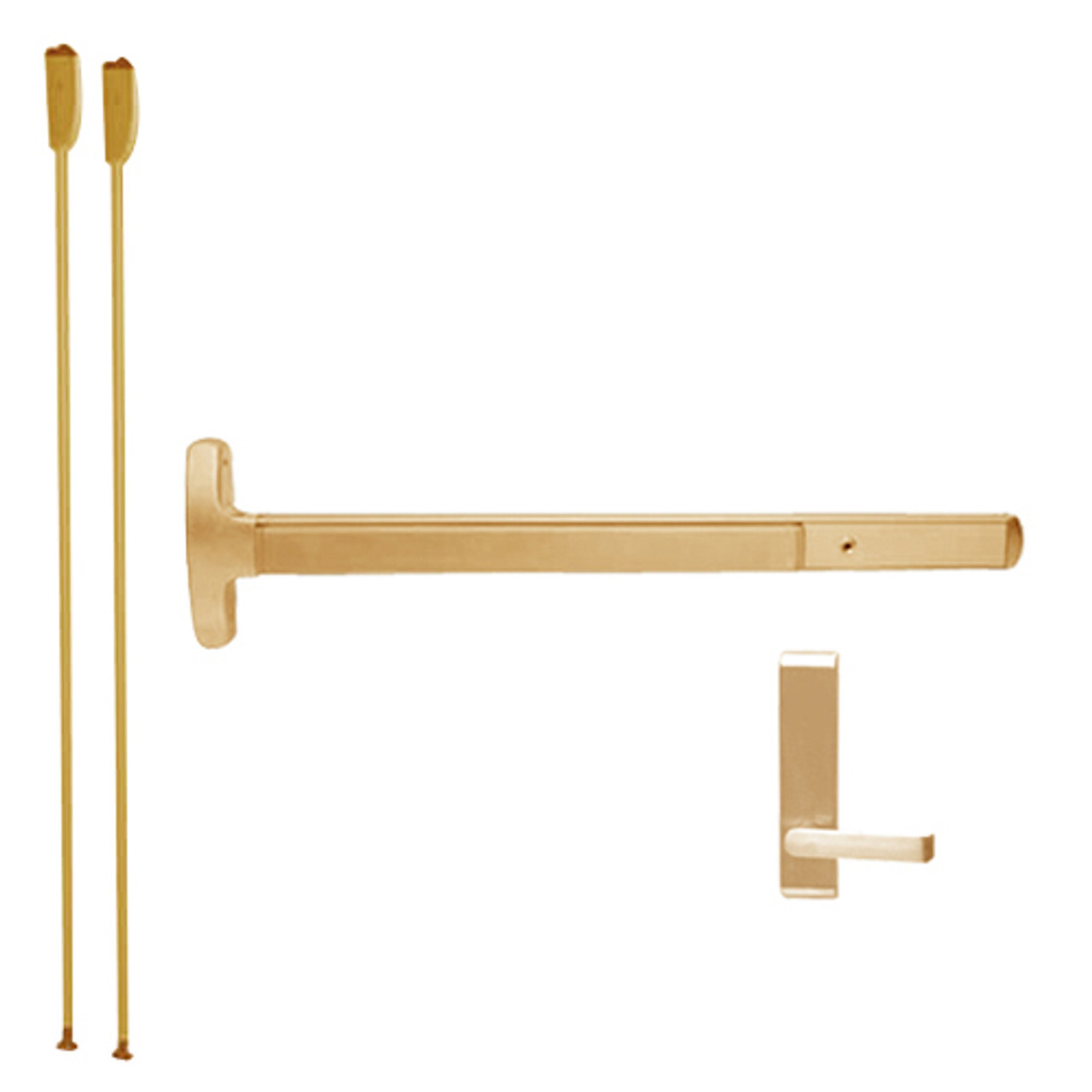 MEL24-V-L-BE-Dane-US10-3-RHR Falcon Exit Device in Satin Bronze