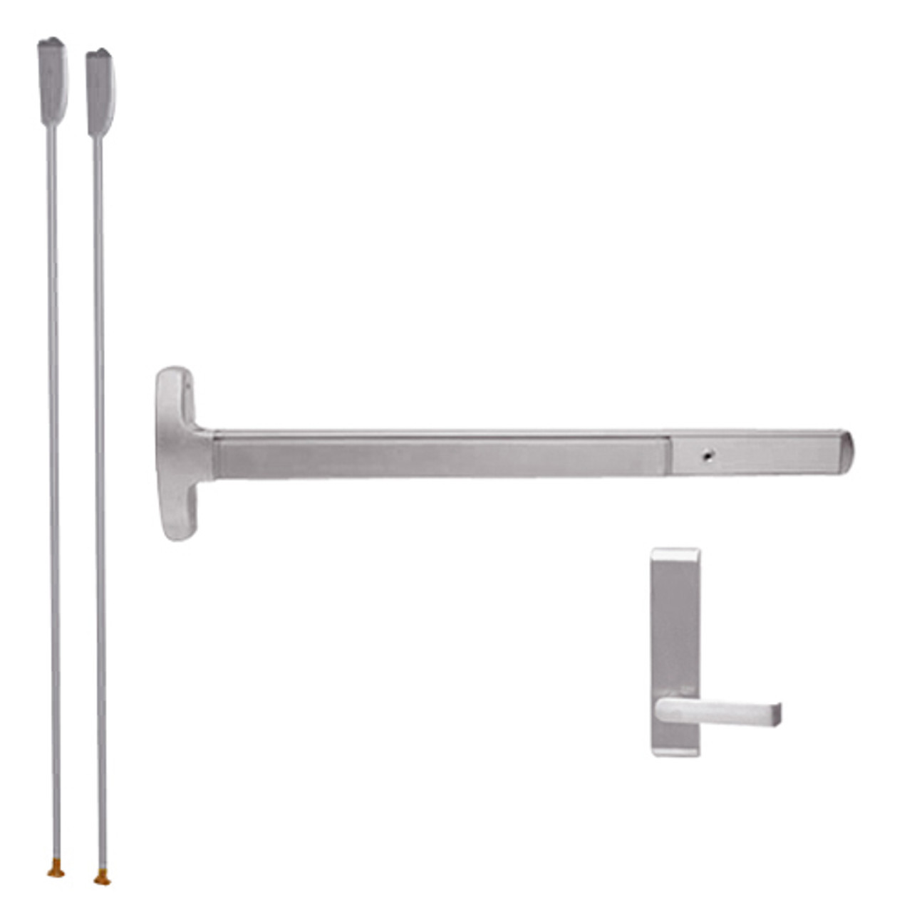 MEL24-V-L-DT-Dane-US28-3-LHR Falcon Exit Device in Anodized Aluminum