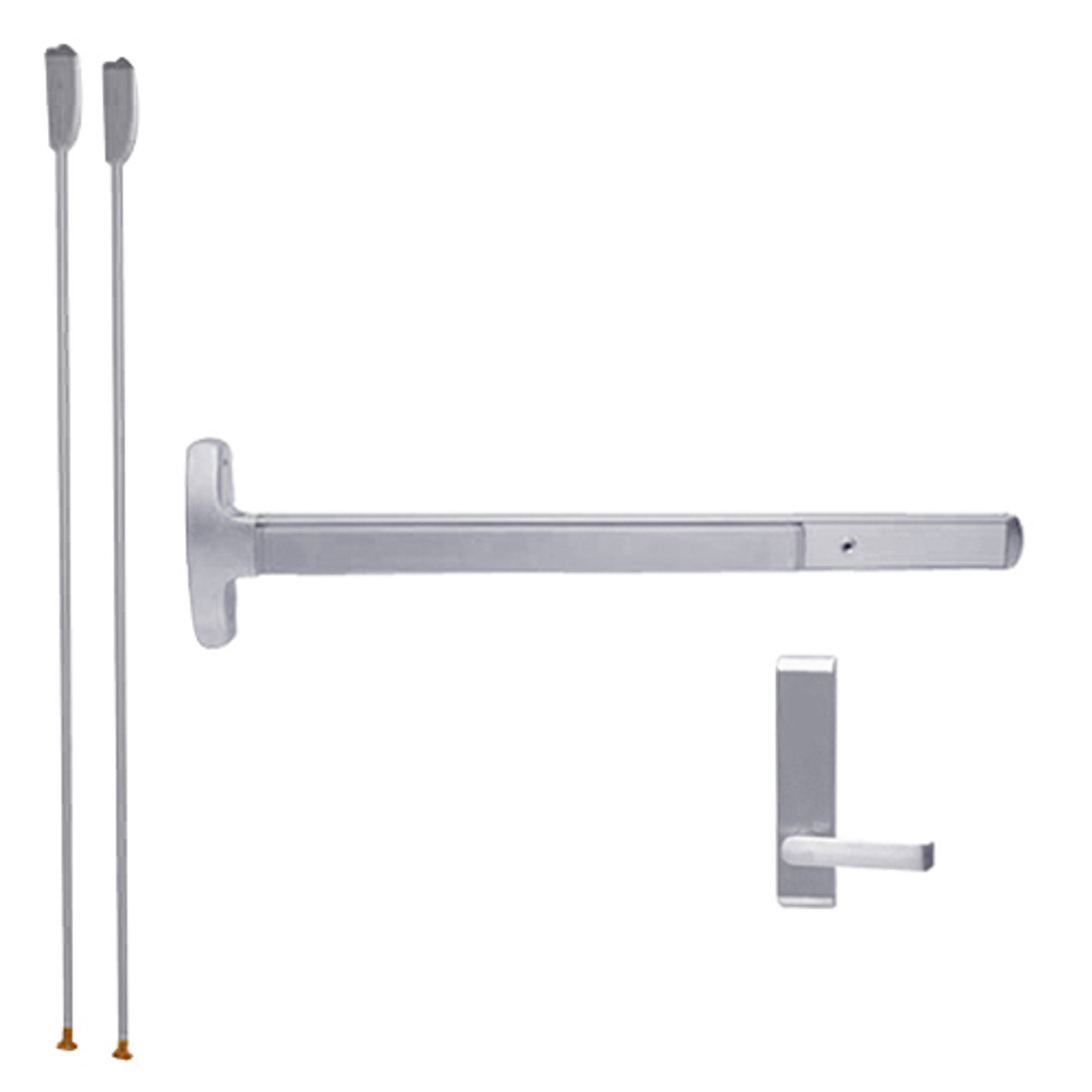 MEL24-V-L-BE-Dane-US26D-4-LHR Falcon Exit Device in Satin Chrome