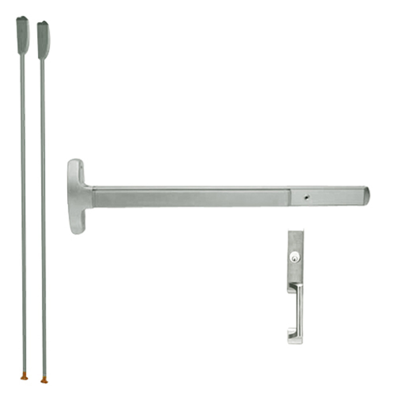 MEL24-V-NL-US15-4-LHR Falcon Exit Device in Satin Nickel