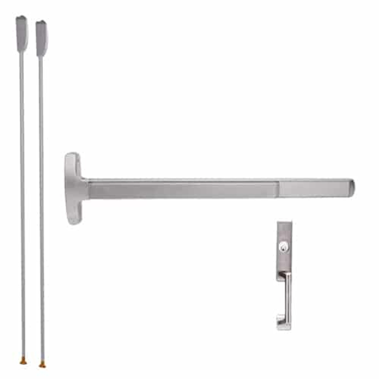 MELF-24-V-NL-US28-3-LHR Falcon Exit Device in Anodized Aluminum