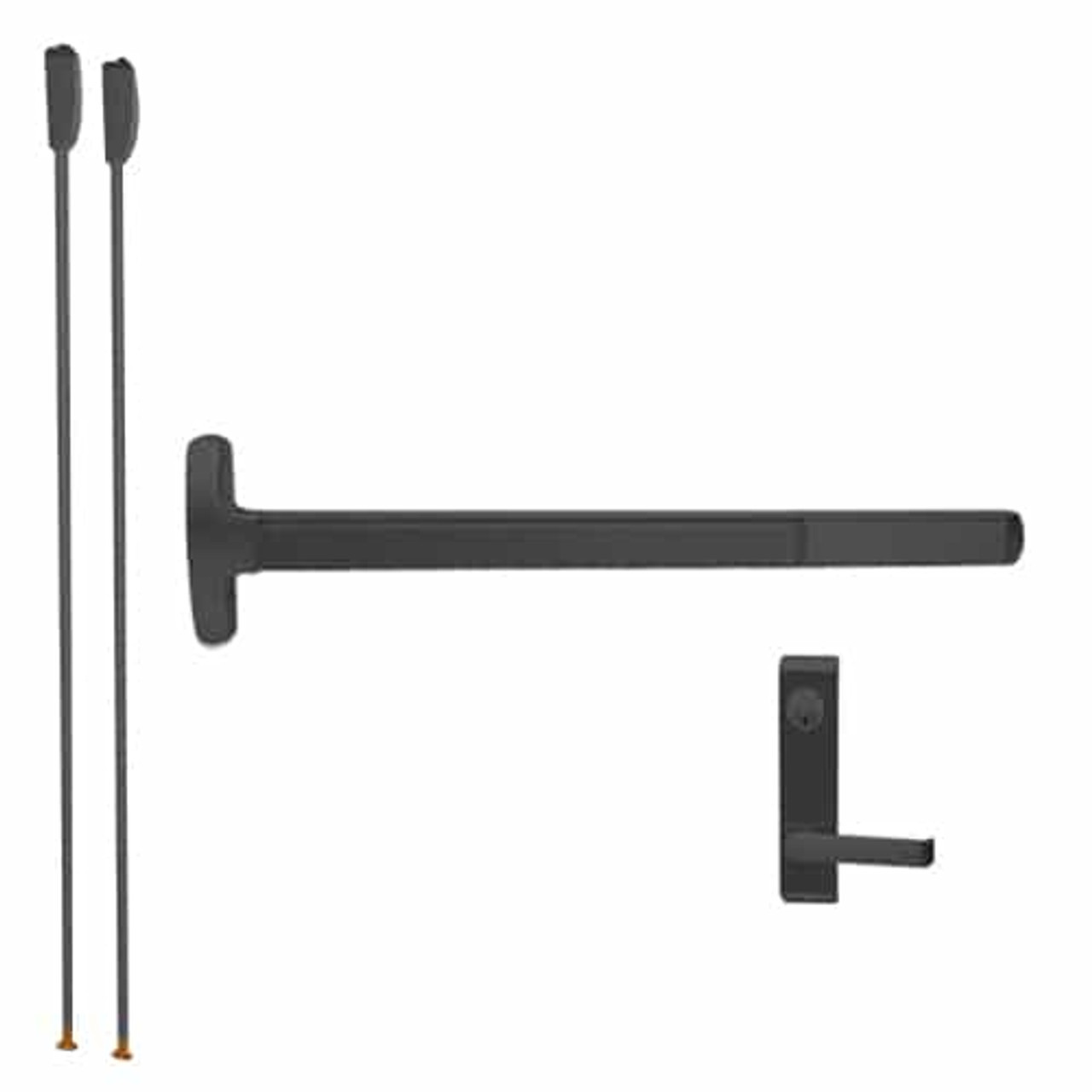 MELF-24-V-L-Dane-US19-4-RHR Falcon Exit Device in Flat Black Painted