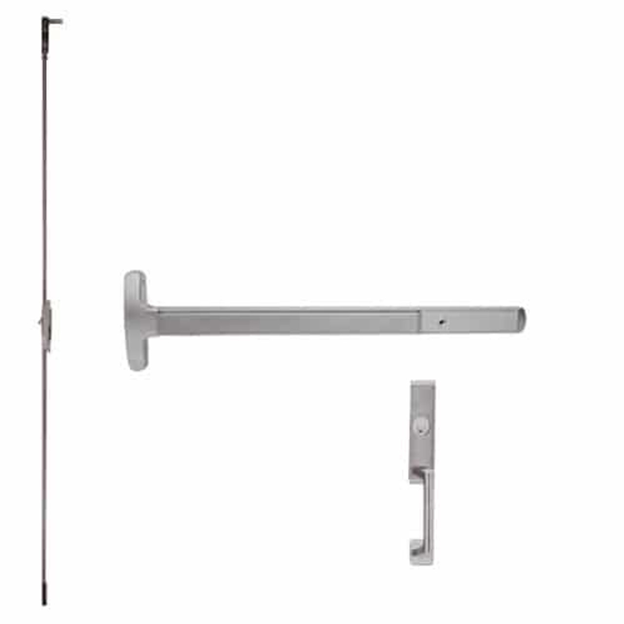 MEL24-C-NL-US32D-3-LHR Falcon Exit Device in Satin Stainless Steel