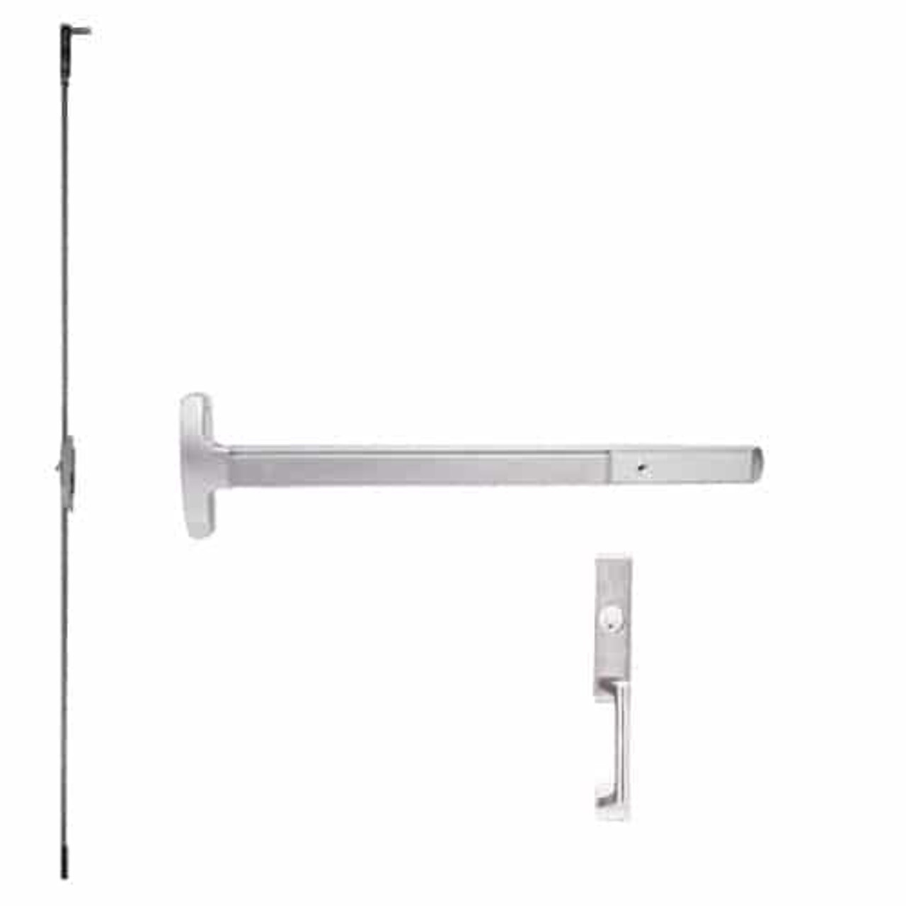 MEL24-C-NL-US32-3-LHR Falcon Exit Device in Polished Stainless Steel