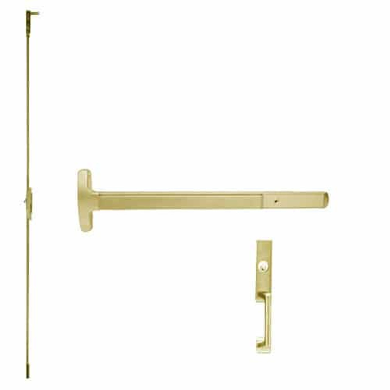 MEL24-C-NL-US4-3-LHR Falcon Exit Device in Satin Brass