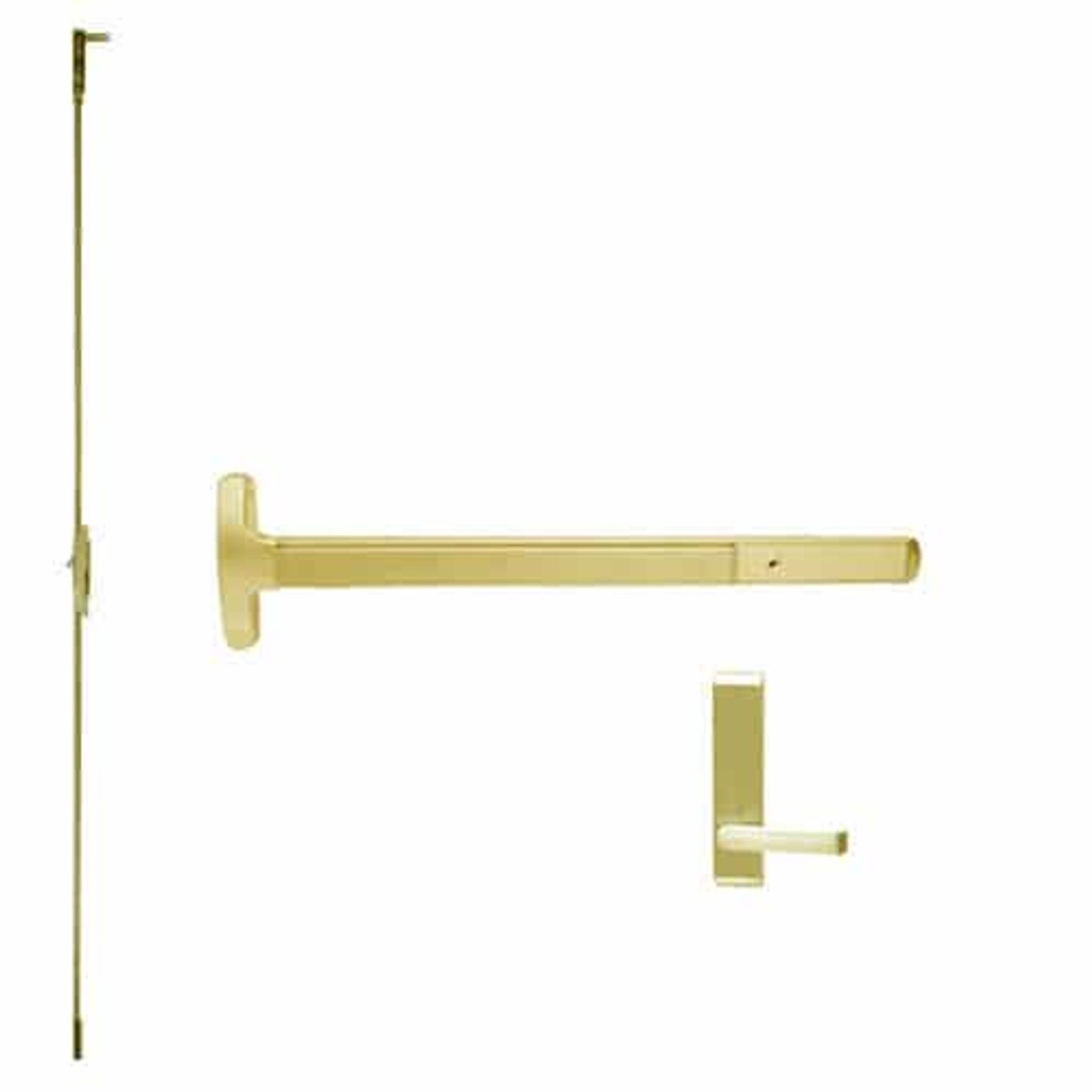 MEL24-C-L-BE-DANE-US3-4-LHR Falcon Exit Device in Polished Brass