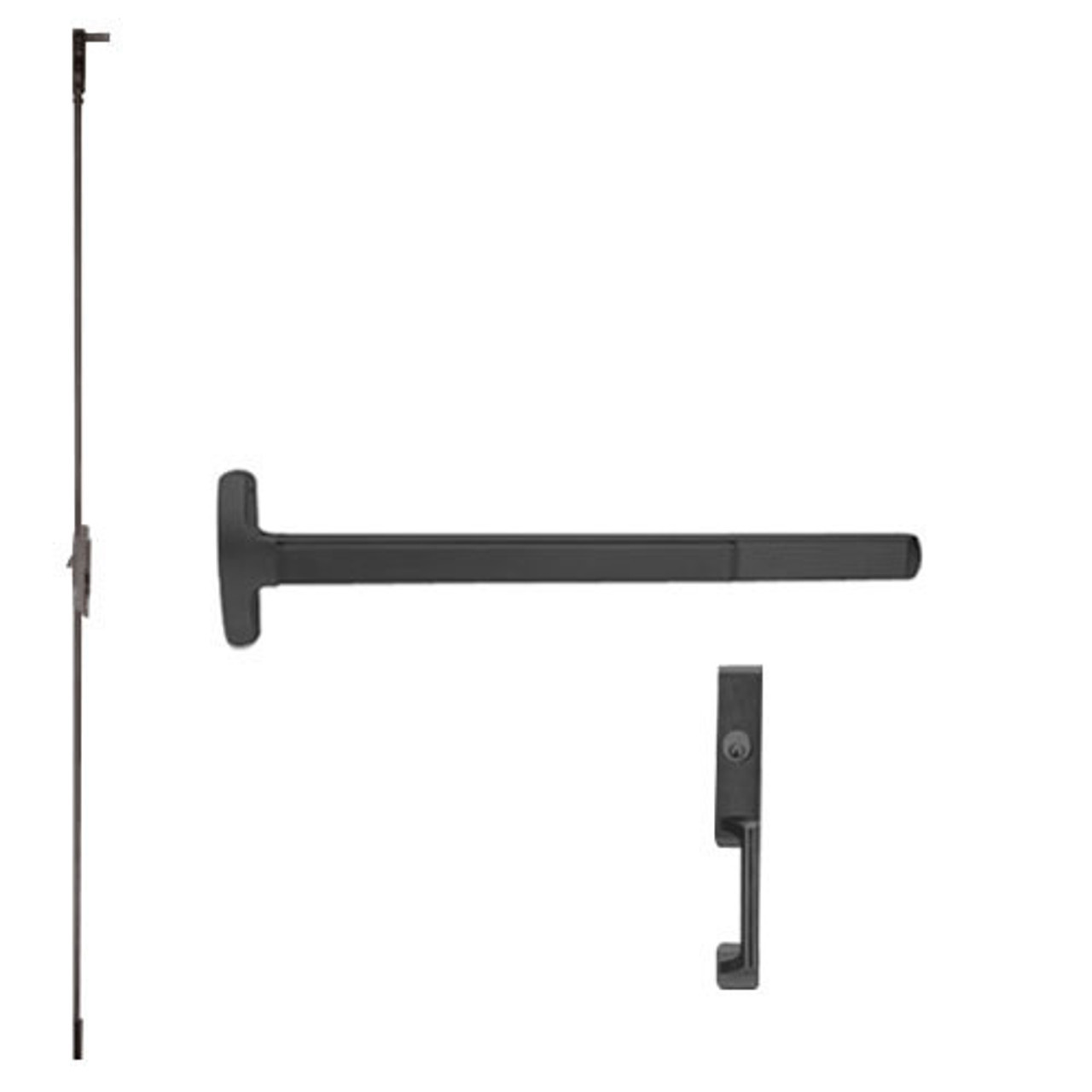 MELF-24-C-NL-US19-4-LHR Falcon Exit Device in Flat Black Painted