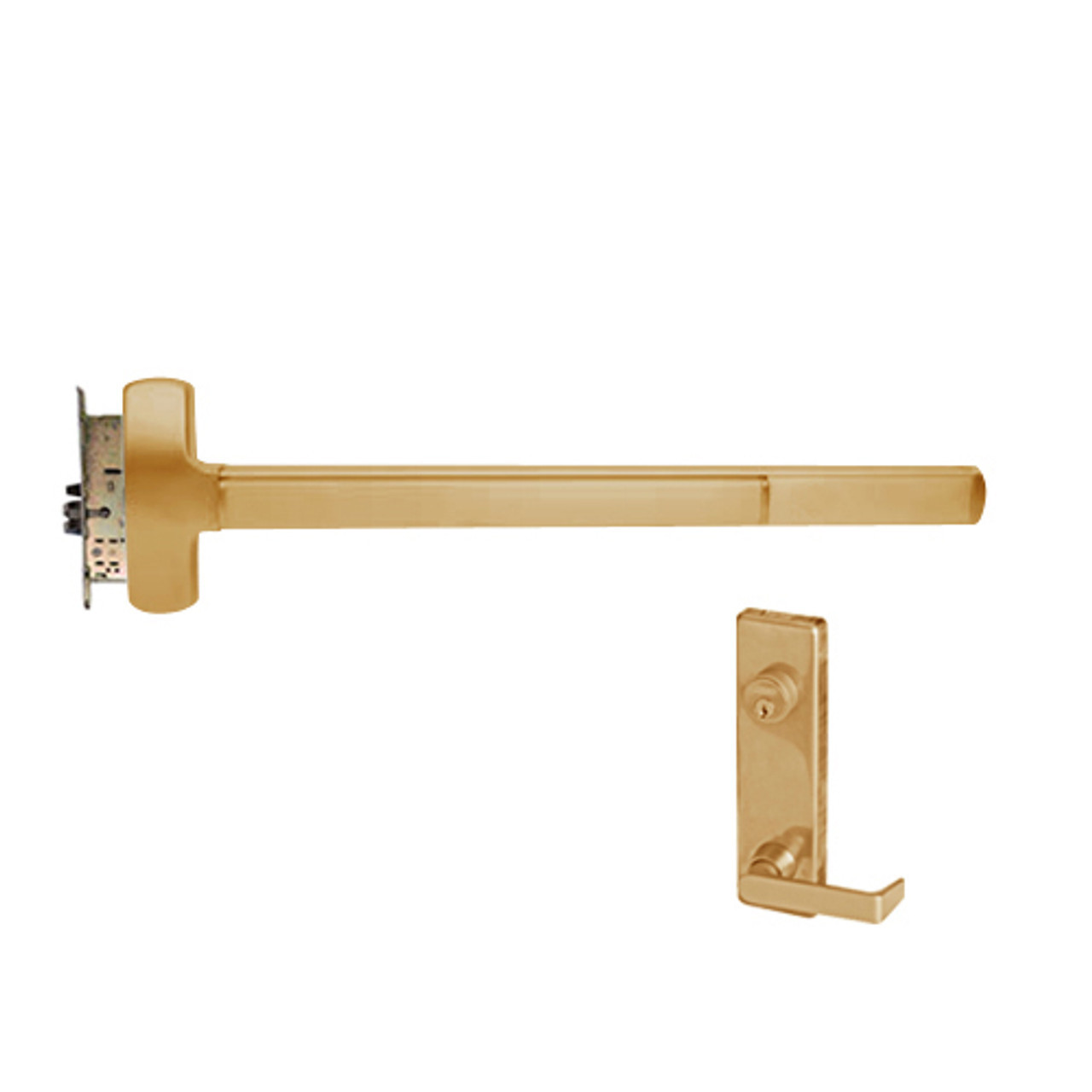 RXF25-M-L-NL-Dane-US10-3-RHR Falcon Exit Device in Satin Bronze