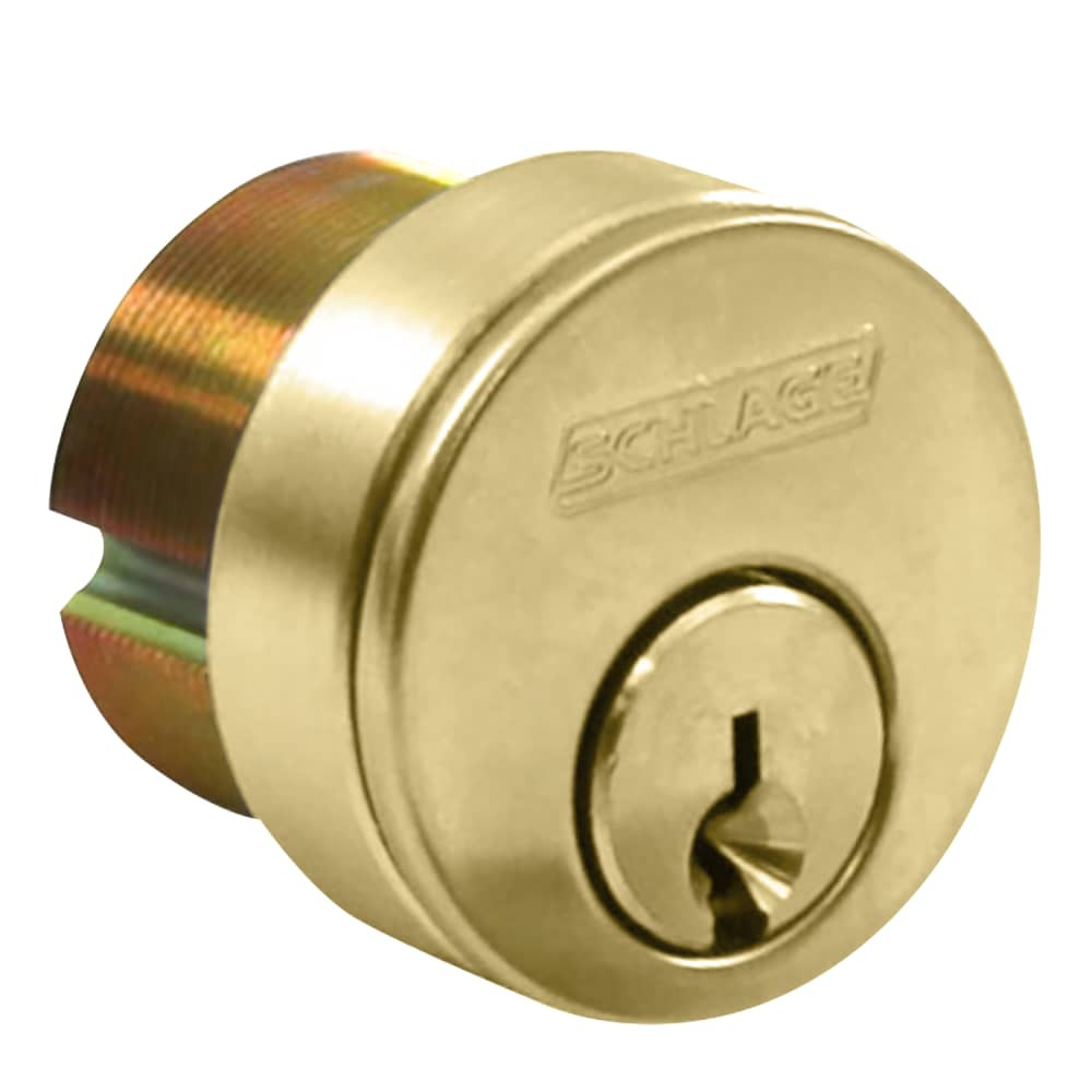 26-073-S345-114-606 Schlage 1-1/4 In Mortise Cylinder 4070 Cam, S345 Keyway in Satin Brass