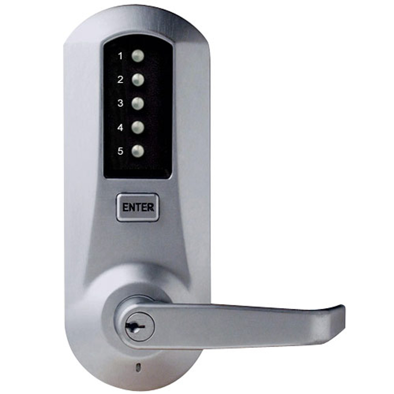 Simplex Pushbutton Lock in Satin Chrome Finish