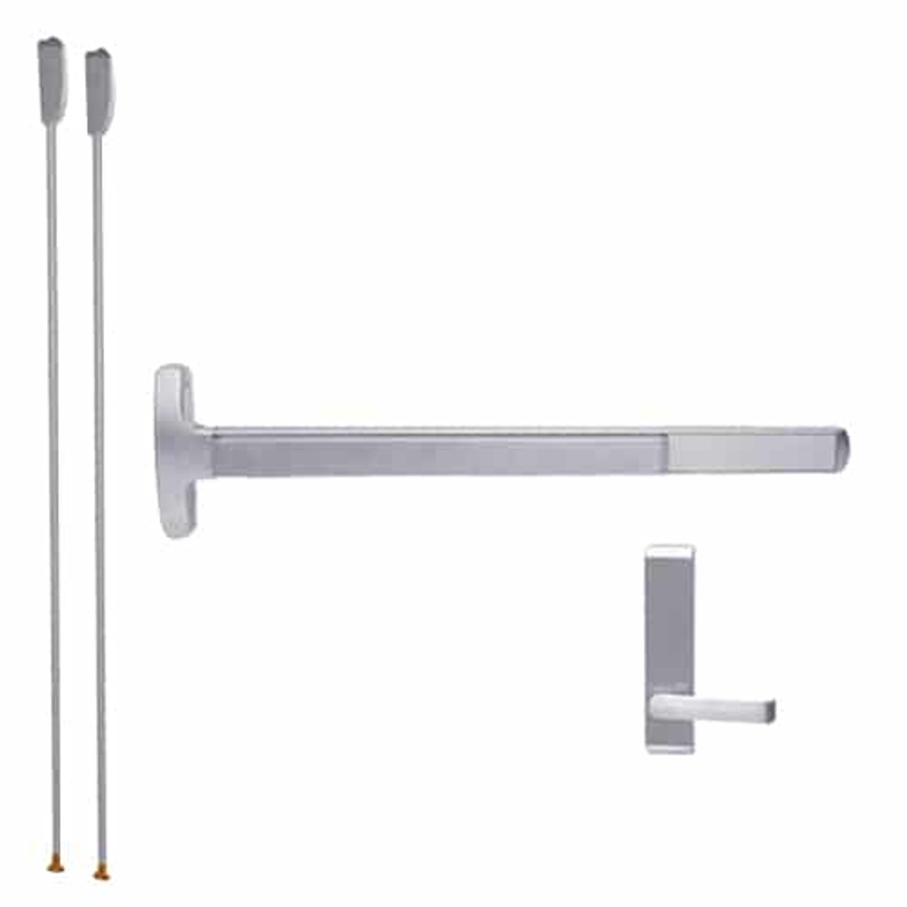 RXF-24-V-L-BE-Dane-US26D-3-LHR Falcon Exit Device in Satin Chrome