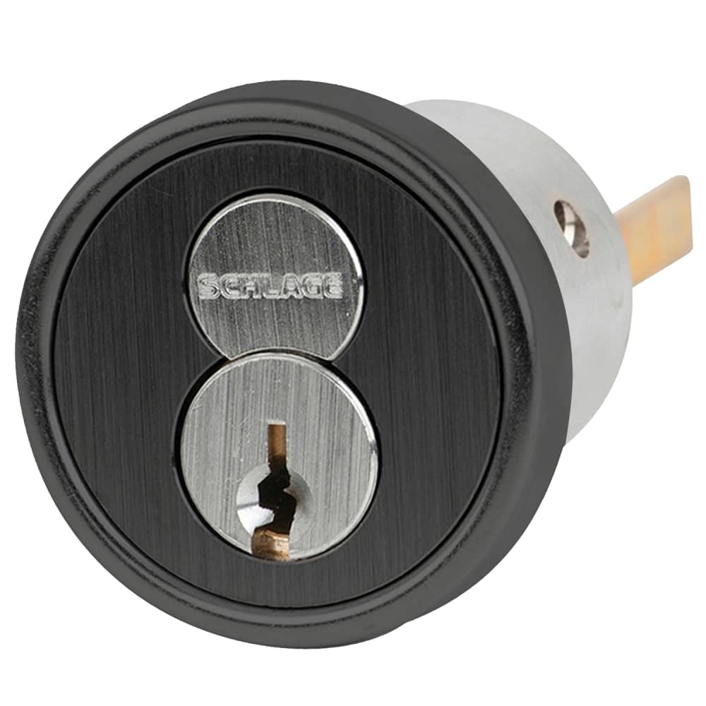 20-061-C123-622 Schlage 1-1/2 In. FSIC Mortise Cylinder 6-pin, C123 Keyway in Black Coated