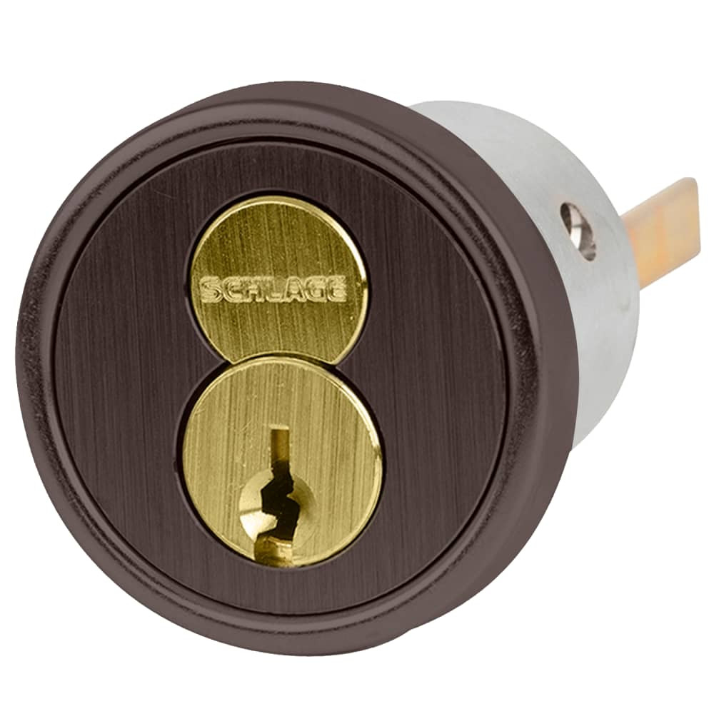26-091-C145-613 Schlage FSIC Mortise Cylinder with Core, C145 Keyway in Oil Rubbed Bronze